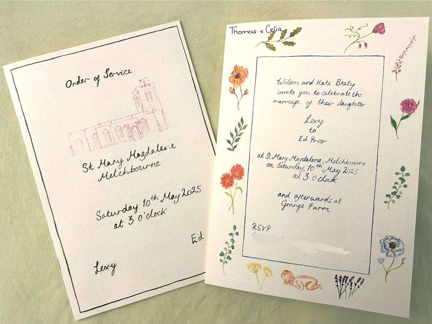 Bespoke Wedding Invitation Border