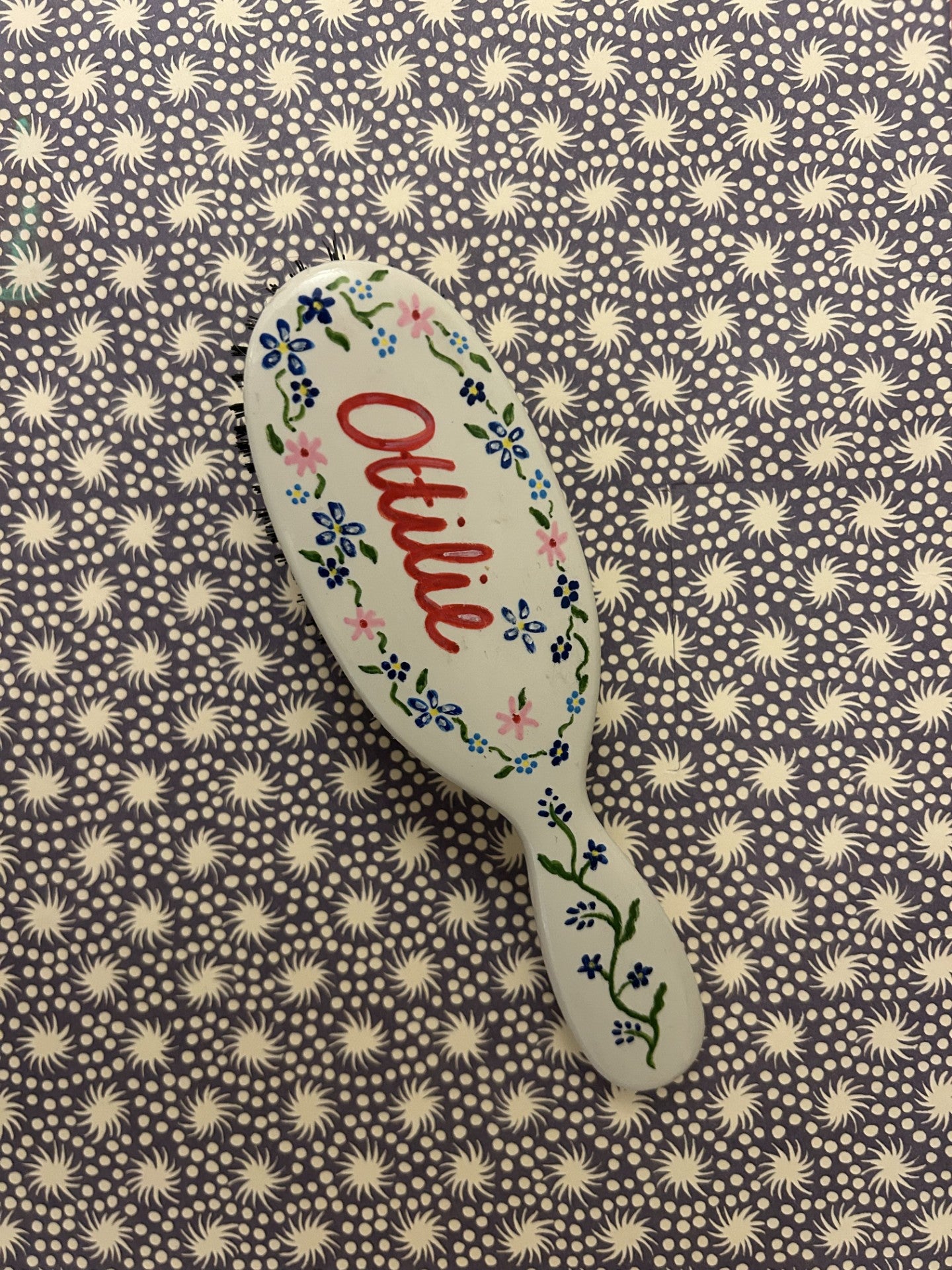 Hand-Painted Hairbrush